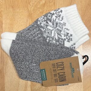 Gray and White Cozy Cabin Socks